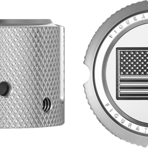 Axle Nut Cover - Front - Stainless Steel - American Flag - Contrast Cut - Reversed - Silver