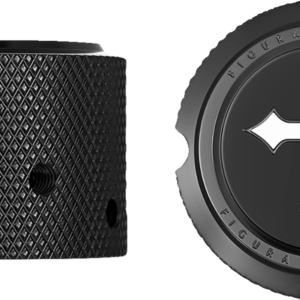 Axle Nut Cover - Front - Stainless Steel - Cross - Black