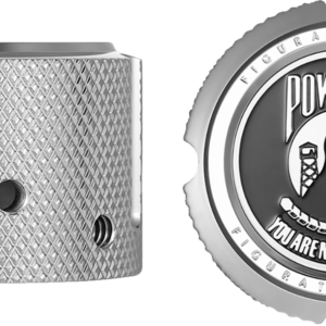 Axle Nut Cover - Front - Stainless Steel - POW MIA - Silver