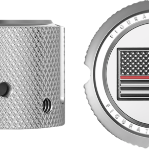 Axle Nut Cover - Front - Stainless Steel - Red Line Flag - Silver