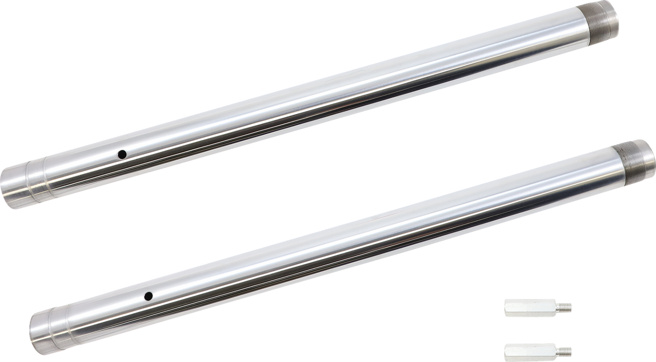 Fork Tubes - 43 mm - +2" Length - Ultra Chrome - Inverted