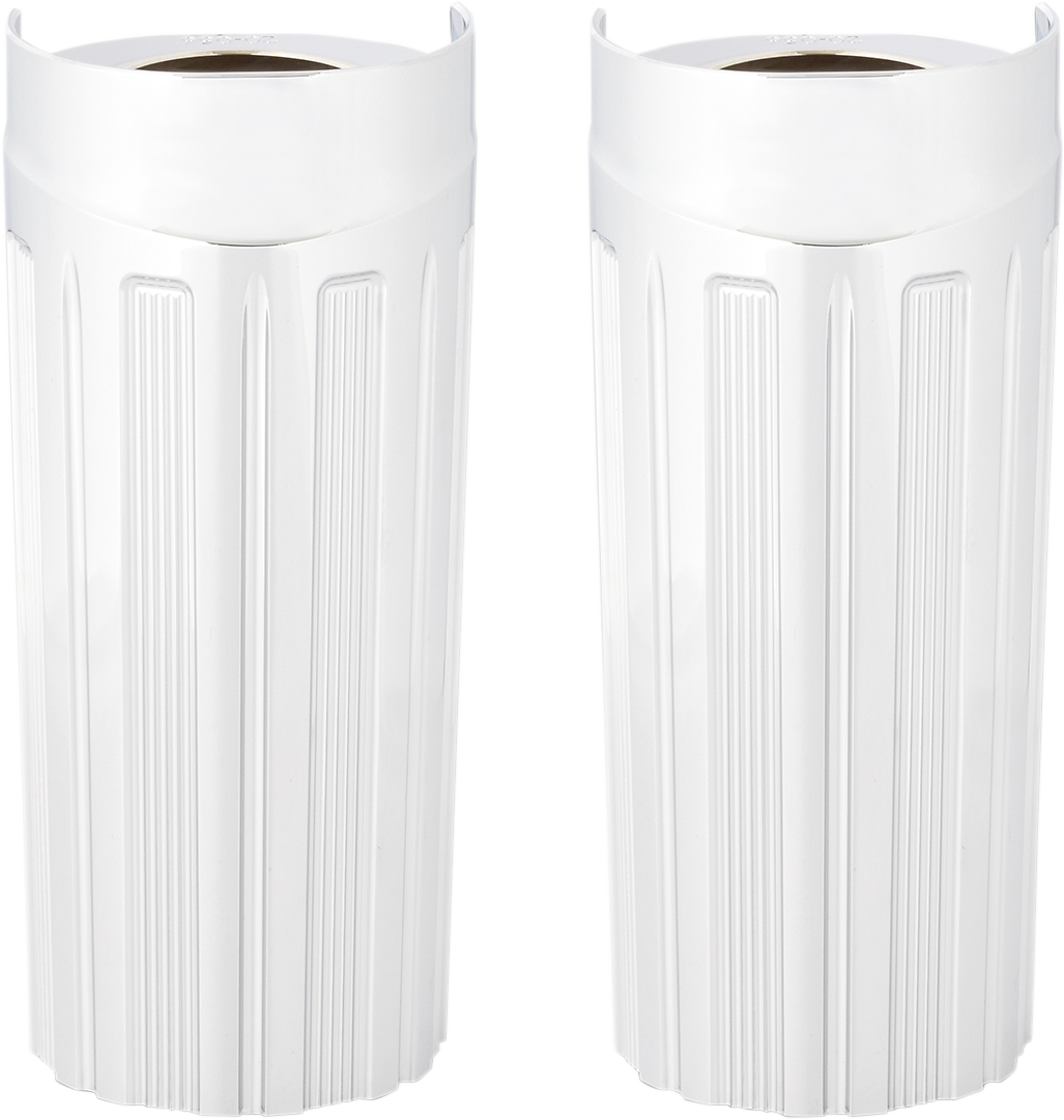 Fork Boot Covers - +2" - Chrome - 10-Gauge - FLHT