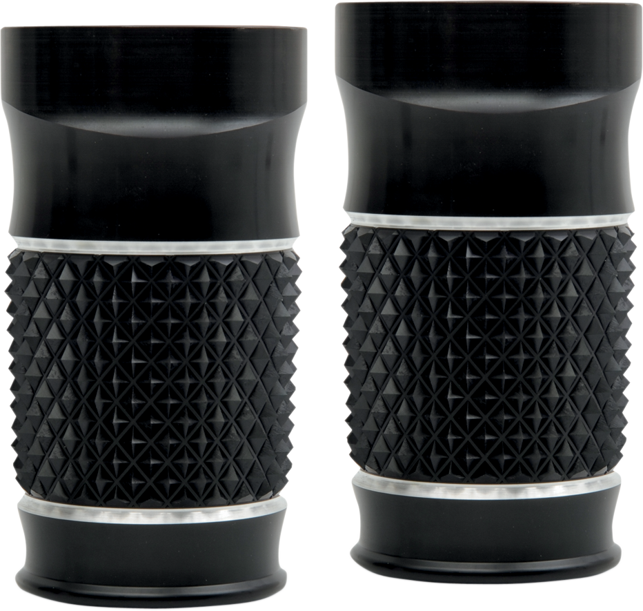 Fork Slider Covers - Black Anodized - Cross-Cut - Image 2