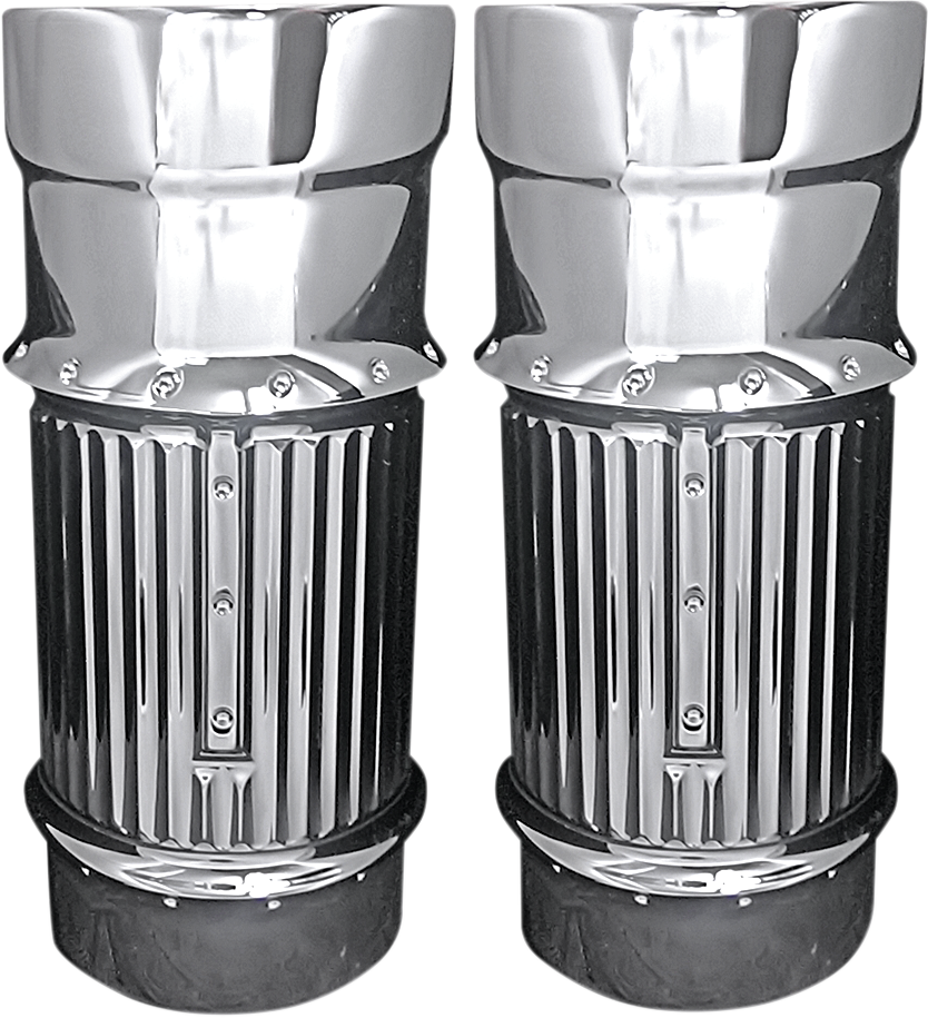 Fork Leg Bells - Chrome - Dimpled