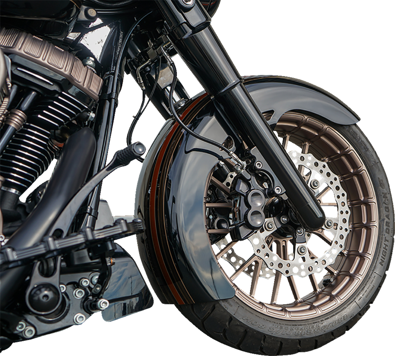 Fat Tire Fork Boot Cover - Black Anodized - Smooth - Image 3