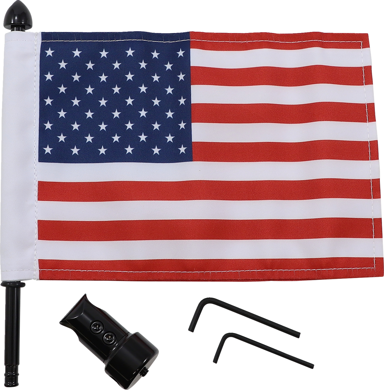 Luggage Rack Flag Mount - 5/8" Round - With 6" X 9" USA Flag