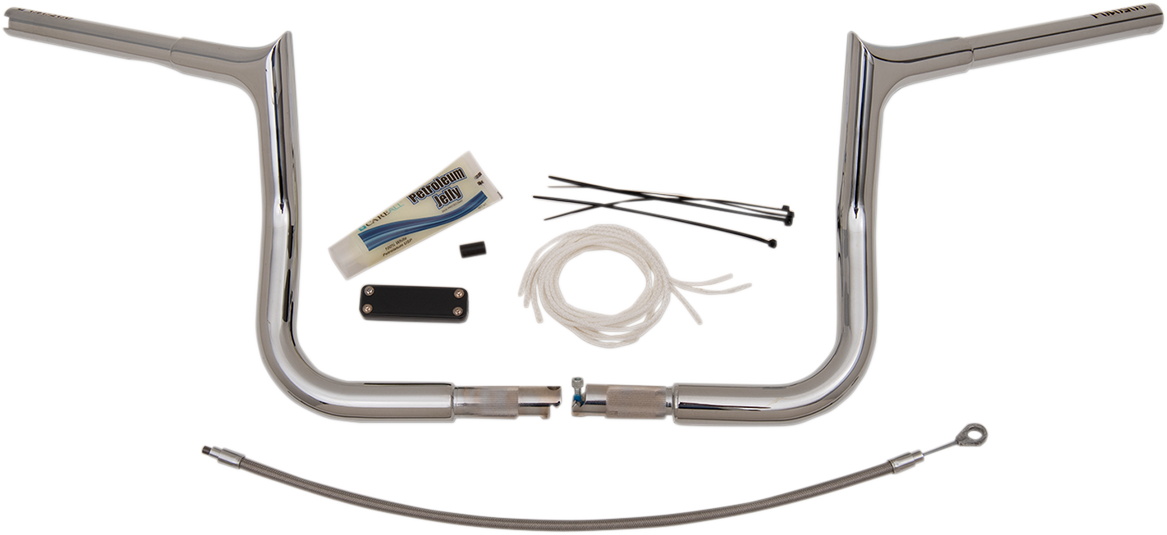Handlebar Kit - Pointed Top - 10" - Chrome - Image 10