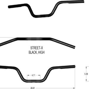Handlebar - High Bend - Black