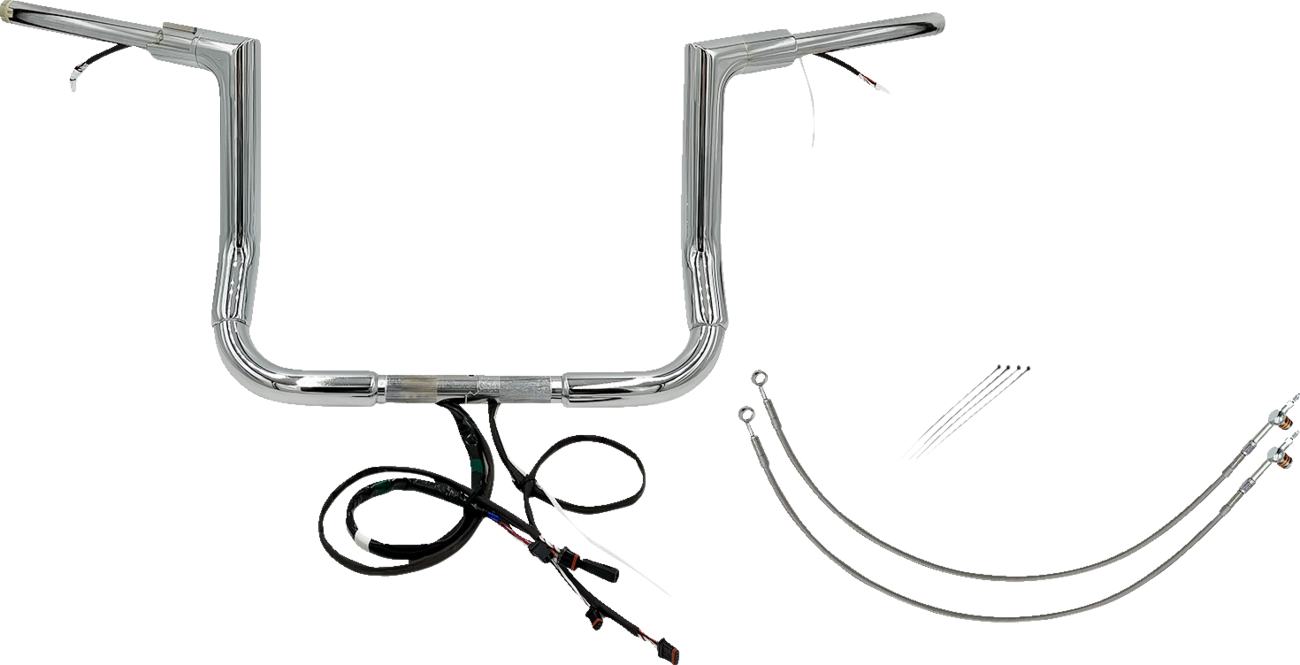 Handlebar Kit - Flat Top - 12" - Chrome