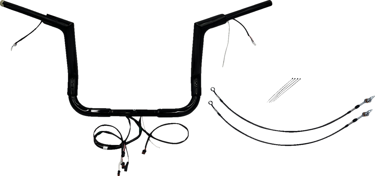 Handlebar Kit - Flat Top - 12" - Black