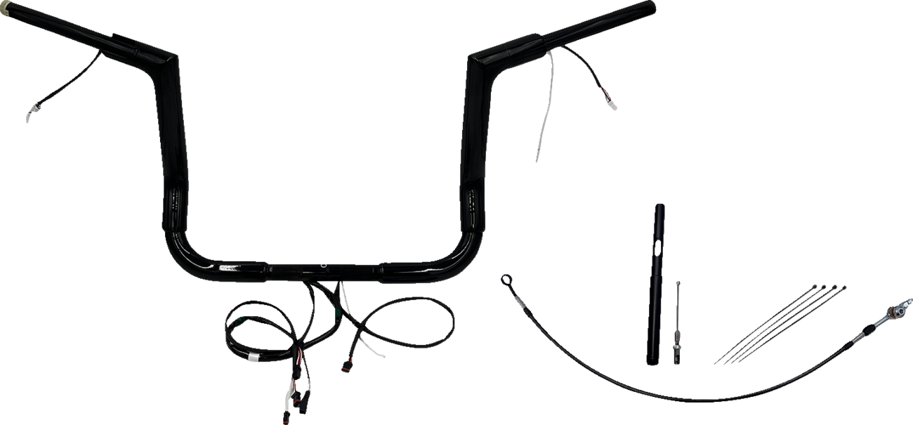 Handlebar Kit - Flat Top - 12" - Black
