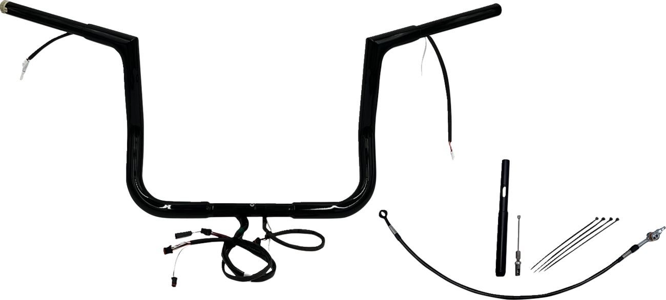 Handlebar Kit - Flat Top - 12" - Black