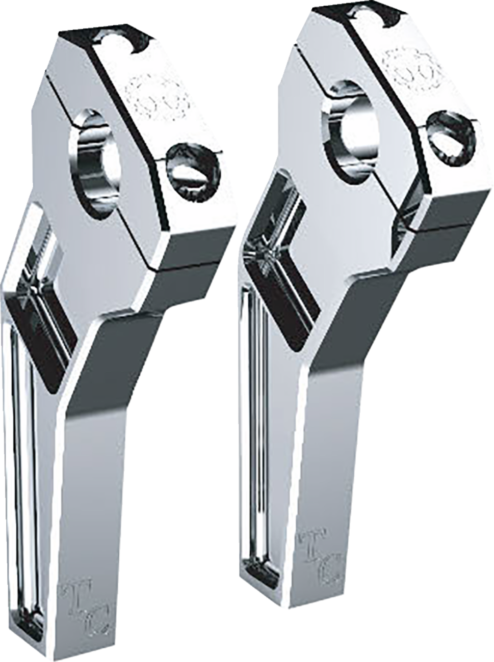 Risers - Pullback - 1" Clamping - 6" Rise - Chrome