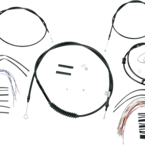 Complete Black Vinyl Handlebar Cable/Line Kit for Ape Hanger Handlebars - 12"