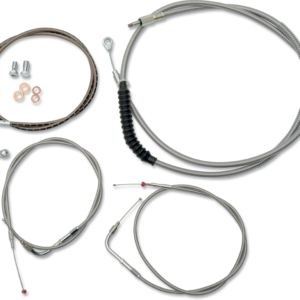 Handlebar Cable/Brake Line Kit - 18" - 20" Ape Hanger Handlebars - Stainless Steel