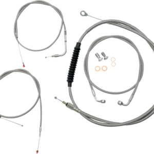Handlebar Cable/Brake Line Kit - 18" - 20" Ape Hanger Handlebars - Stainless Steel