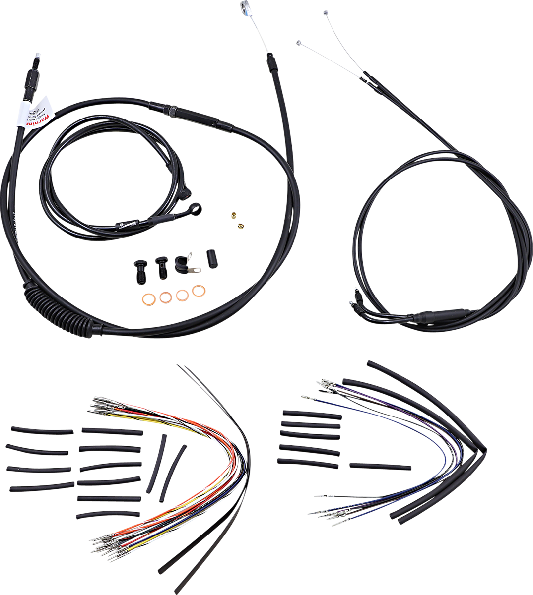 Complete Black Vinyl Handlebar Cable/Line Kit for Ape Hanger Handlebars - 18" - Image 2
