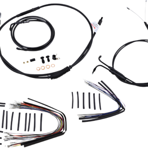 Complete Black Vinyl Handlebar Cable/Line Kit for Ape Hanger Handlebars - 18"