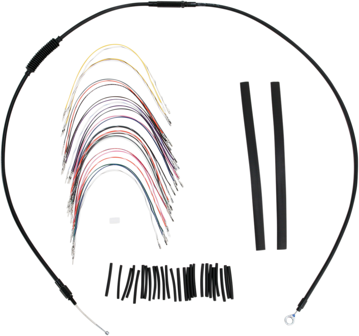 Complete Black Vinyl Handlebar Cable/Line Kit for Ape Hanger Handlebars - 13" - ABS