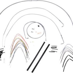 Handlebar Cable/Brake Line Kit - Complete - 14" Ape Hanger Handlebars - Stainless Steel