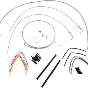 Handlebar Cable/Brake Line Kit - Complete - 14" Ape Hanger Handlebars - Stainless Steel