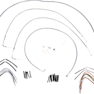Handlebar Cable/Brake Line Kit - Complete - 16" Ape Hanger Handlebars - Stainless Steel