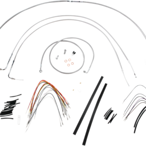 Handlebar Cable/Brake Line Kit - Complete - 16" Ape Hanger Handlebars - Stainless Steel