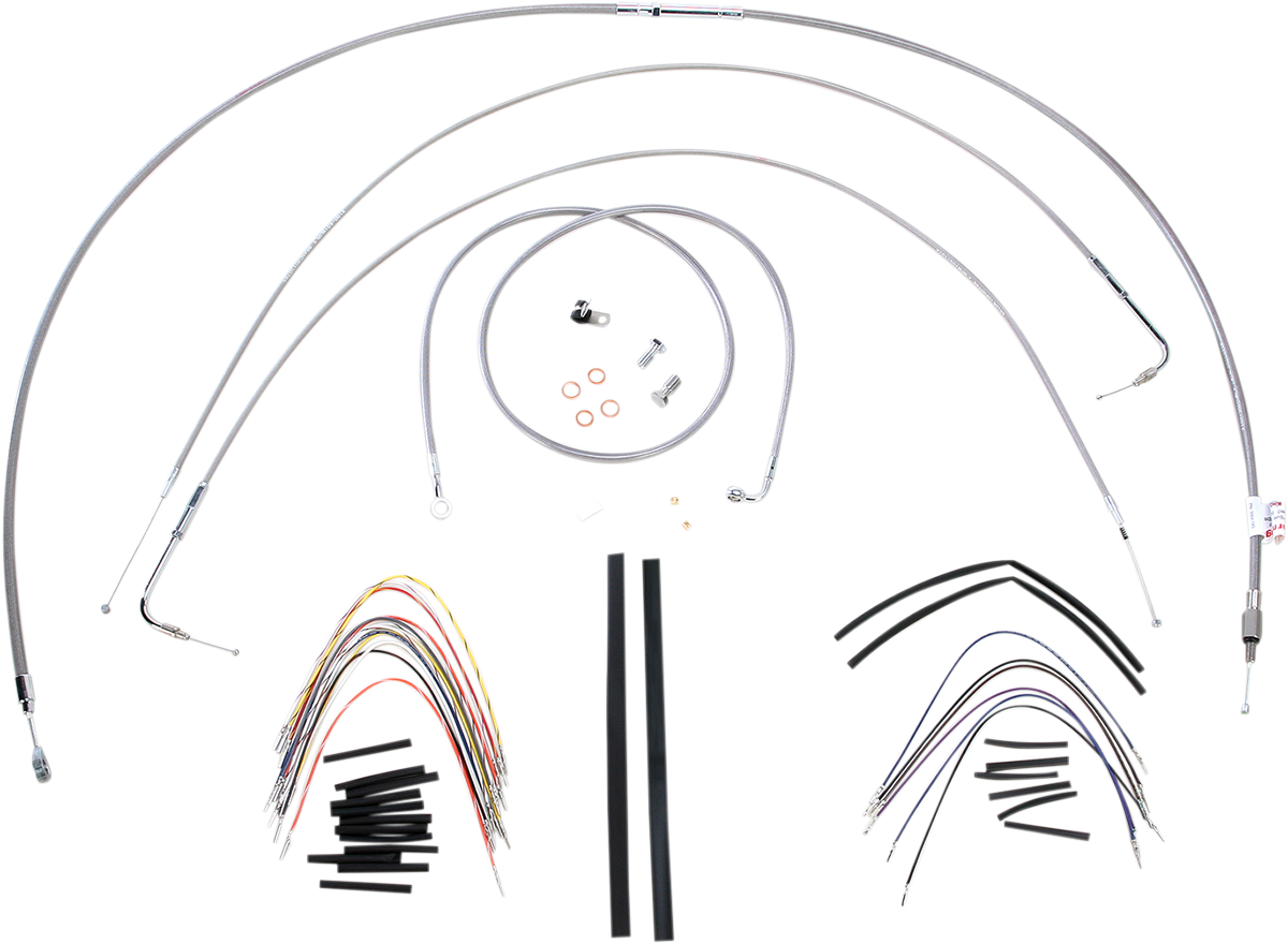 Handlebar Cable/Brake Line Kit - Complete - 16" Ape Hanger Handlebars - Stainless Steel