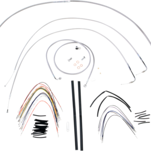 Handlebar Cable/Brake Line Kit - Complete - 16" Ape Hanger Handlebars - Stainless Steel
