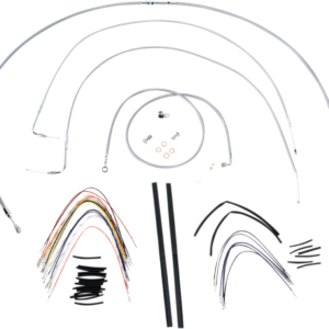 Handlebar Cable/Brake Line Kit - Complete - 18" Ape Hanger Handlebars - Stainless Steel