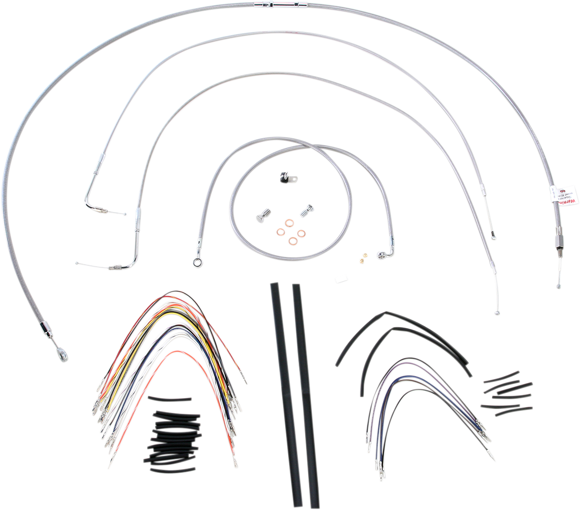 Handlebar Cable/Brake Line Kit - Complete - 18" Ape Hanger Handlebars - Stainless Steel