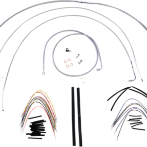Handlebar Cable/Brake Line Kit - Complete - 18" Ape Hanger Handlebars - Stainless Steel