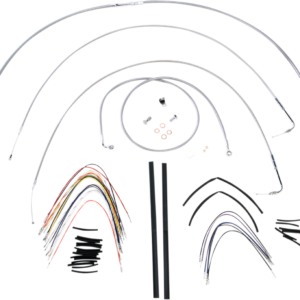 Handlebar Cable/Brake Line Kit - Complete - 18" Ape Hanger Handlebars - Stainless Steel
