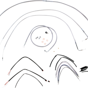 Handlebar Cable/Brake Line Kit - Complete - 14" Ape Hanger Handlebars - Stainless Steel
