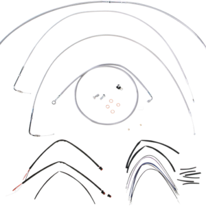 Handlebar Cable/Brake Line Kit - Complete - 18" Ape Hanger Handlebars - Stainless Steel