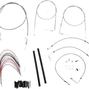 Handlebar Cable/Brake Line Kit - Complete - 14" Ape Hanger Handlebars - Stainless Steel