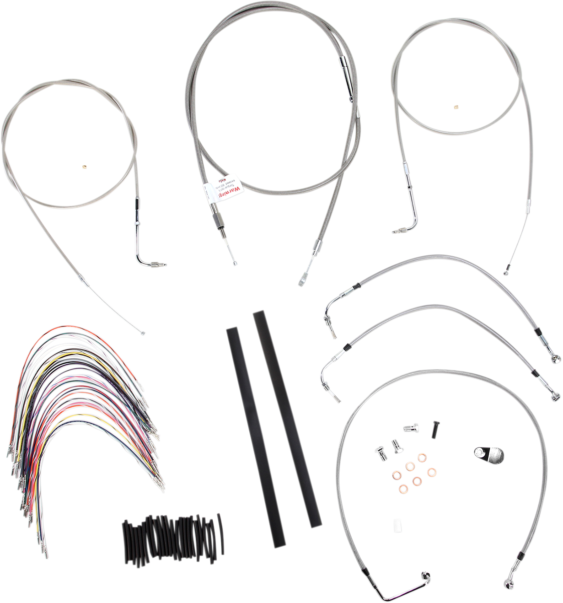 Handlebar Cable/Brake Line Kit - Complete - 16" Ape Hanger Handlebars - Stainless Steel