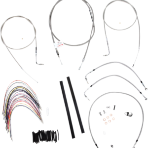 Handlebar Cable/Brake Line Kit - Complete - 18" Ape Hanger Handlebars - Stainless Steel