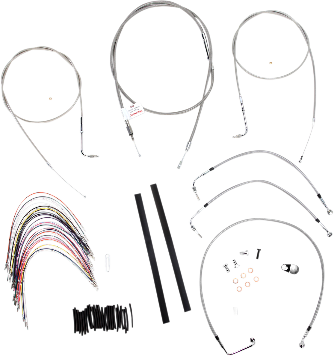 Handlebar Cable/Brake Line Kit - Complete - 18" Ape Hanger Handlebars - Stainless Steel