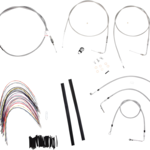 Handlebar Cable/Brake Line Kit - Complete - 16" Ape Hanger Handlebars - Stainless Steel