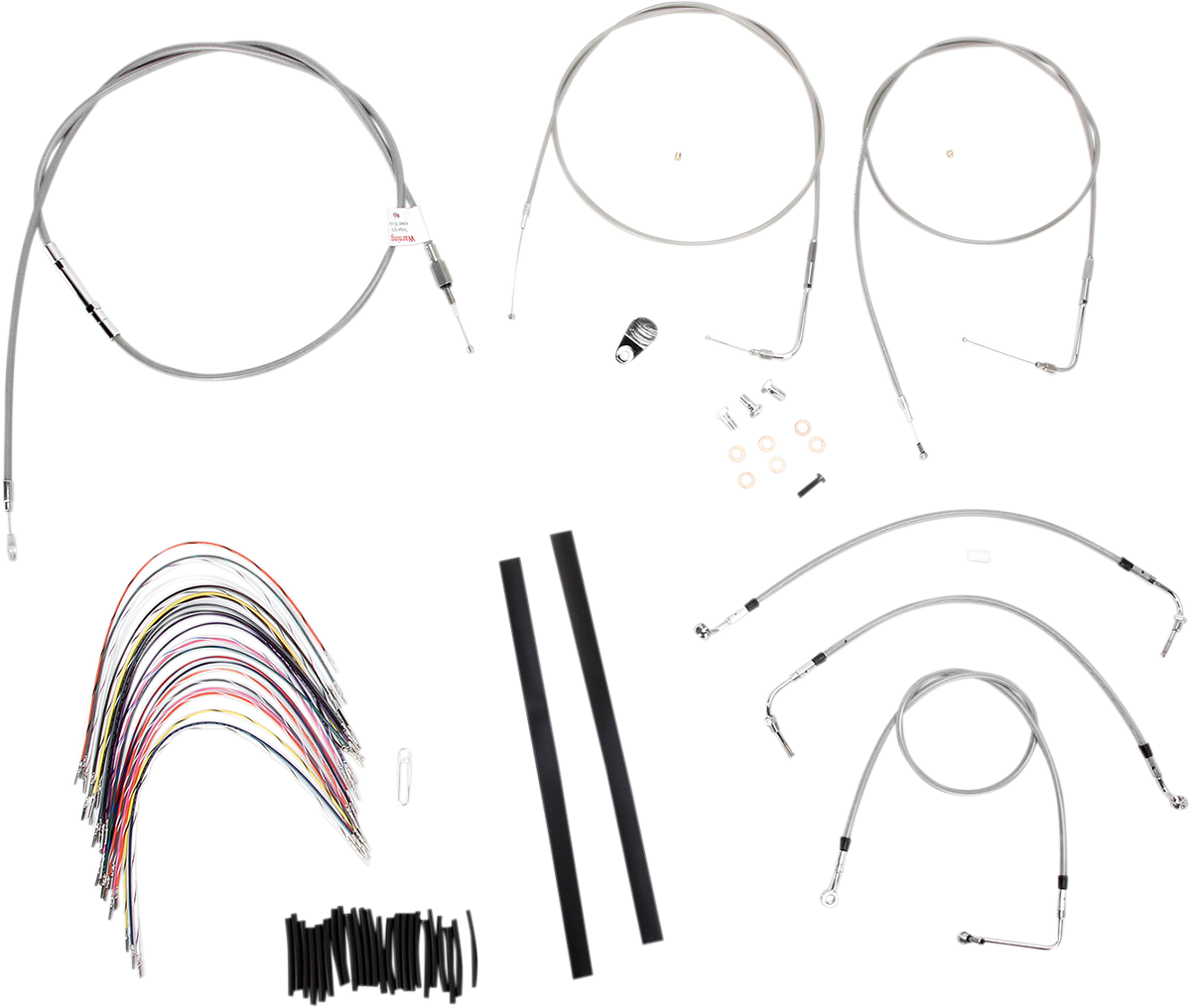 Handlebar Cable/Brake Line Kit - Complete - 16" Ape Hanger Handlebars - Stainless Steel