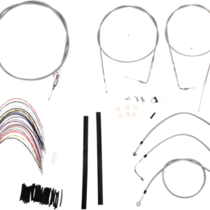 Handlebar Cable/Brake Line Kit - Complete - 18" Ape Hanger Handlebars - Stainless Steel