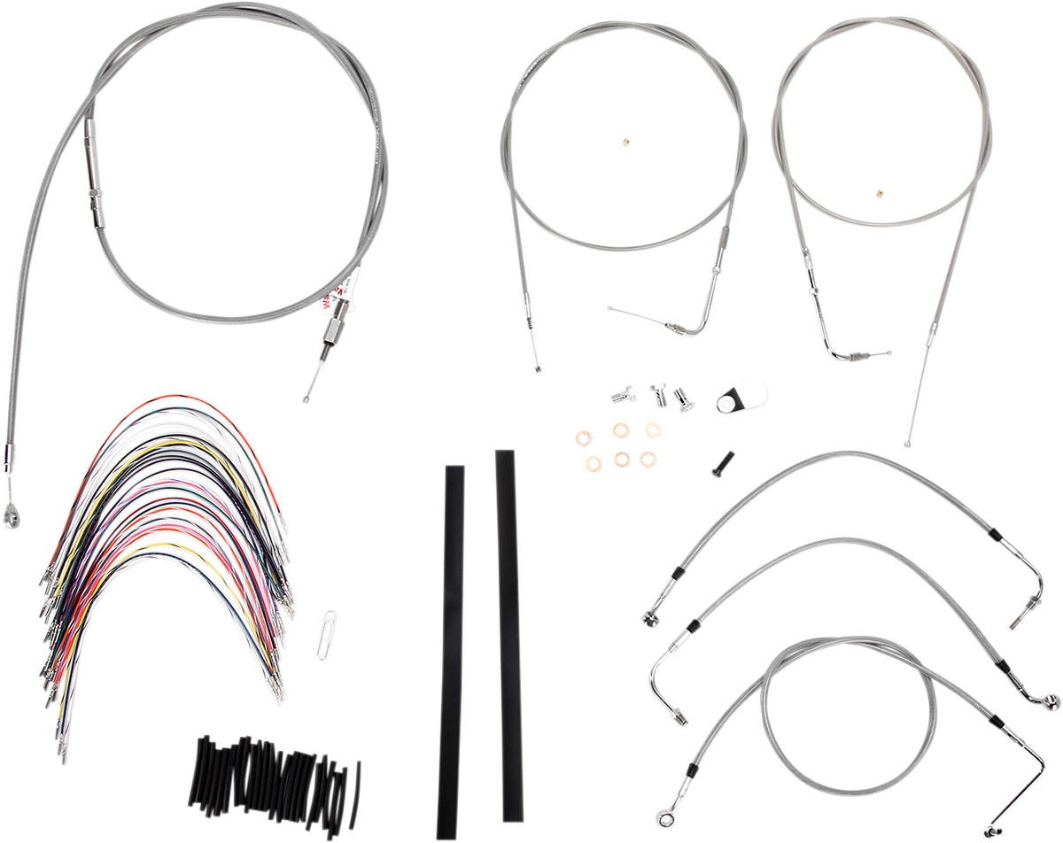Handlebar Cable/Brake Line Kit - Complete - 18" Ape Hanger Handlebars - Stainless Steel