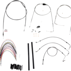 Handlebar Cable/Brake Line Kit - Complete - 14" Ape Hanger Handlebars - Stainless Steel