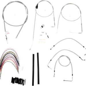 Handlebar Cable/Brake Line Kit - Complete - 16" Ape Hanger Handlebars - Stainless Steel