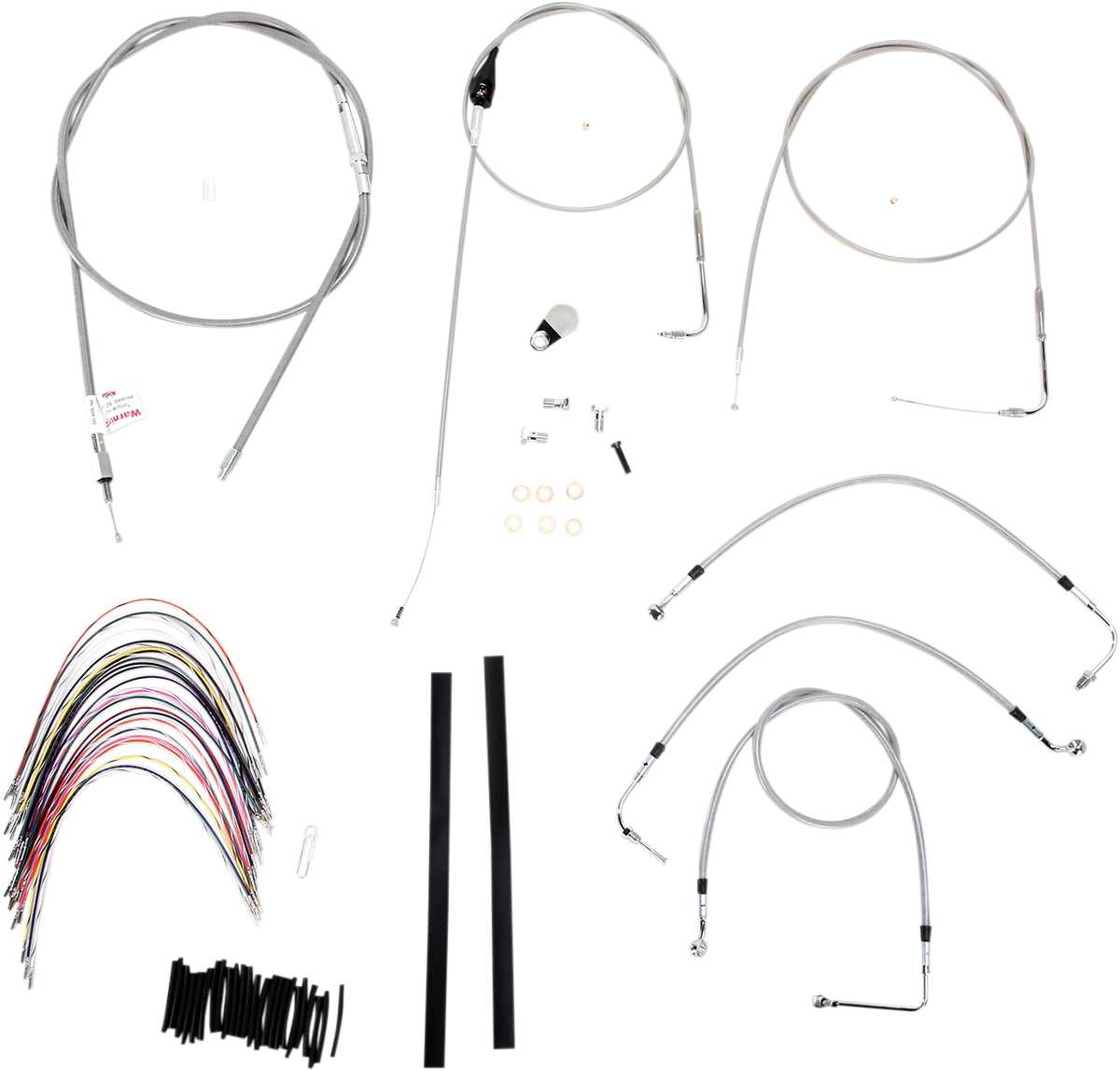 Handlebar Cable/Brake Line Kit - Complete - 16" Ape Hanger Handlebars - Stainless Steel