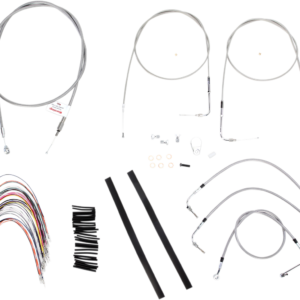 Handlebar Cable/Brake Line Kit - Complete - 14" Ape Hanger Handlebars - Stainless Steel