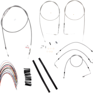 Handlebar Cable/Brake Line Kit - Complete - 16" Ape Hanger Handlebars - Stainless Steel