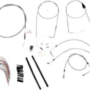 Handlebar Cable/Brake Line Kit - Complete - 14" Ape Hanger Handlebars - Stainless Steel
