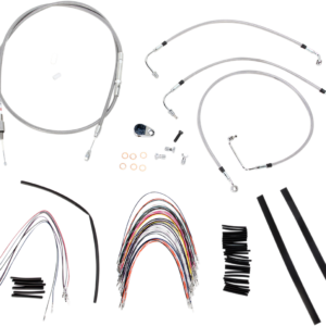 Handlebar Cable/Brake Line Kit - Complete - 14" Ape Hanger Handlebars - Stainless Steel